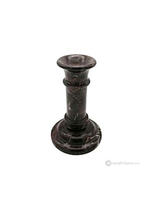 Portavelas de mármol Rosso Levanto, hecho a mano en Italia, con diseño moderno en auténtica piedra natural.