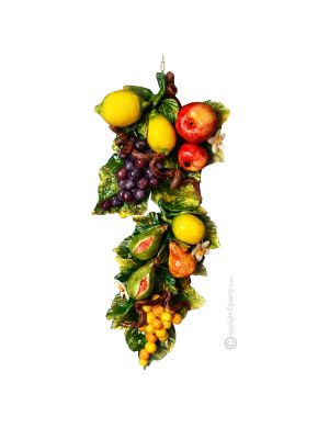FRUTA Decoración artística colgante de cerámica.