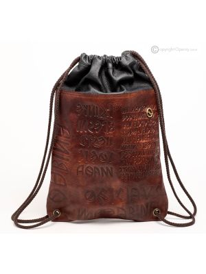 Mochila SACKIKU bolsos de moda para hombre de cuero genuino casual hecho a mano certificado de garantía