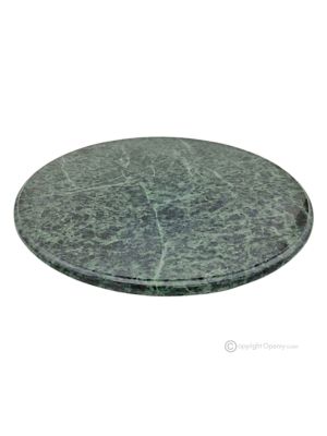 Tabla de cortar giratoria de mármol verde, hecha a mano, decorativa de auténtica piedra natural.