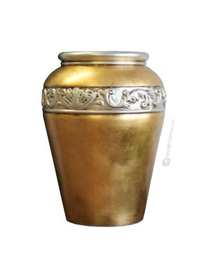 IRIS JARRON Cerámica artística con pan de oro de 24k Hecho en Italia