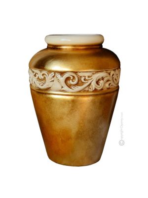 IRIS JARRON Cerámica artística con pan de oro de 24k Hecho en Italia