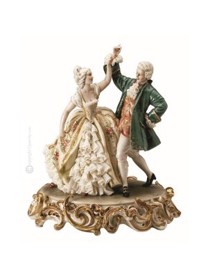 MINUET Estatuilla de figura de porcelana Capodimonte hecha a mano en Italia