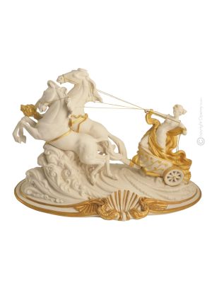 EL CARRO DE AURORA Estatuilla de figura de porcelana Capodimonte hecha a mano en Italia