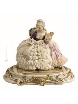 STORYTALE TIME Estatuilla de figura de porcelana Capodimonte hecha a mano en Italia