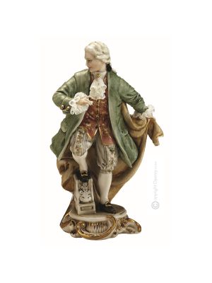 Estatuilla de figura de porcelana GALANTE Capodimonte hecha a mano en Italia