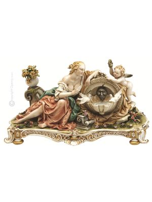 LA FUENTE Estatuilla de figura de porcelana Capodimonte hecha a mano en Italia