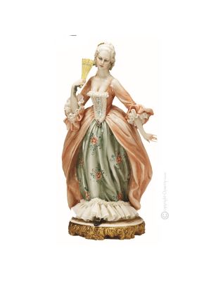 Figura SEÑORA Figura de porcelana Capodimonte hecha a mano en Italia