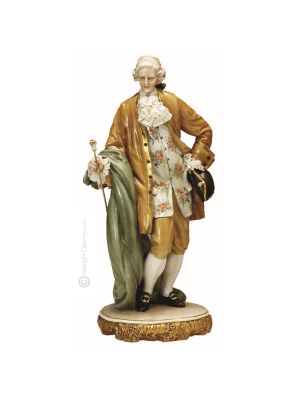 Estatuilla de figura de porcelana GALANT Capodimonte hecha a mano en Italia