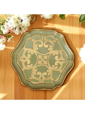 Bandeja de madera decorada a mano con pan de oro de 24K en el corazón de Florencia.