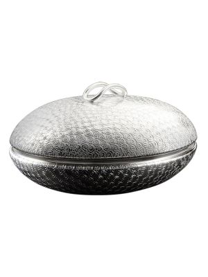 MARADI Centro de Mesa Adorno de Cuenco Metales Nobles Chapado en Plata Hecho a Mano Hecho en Italia