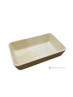 CENTRO DE MESA en auténtica piedra natural color crema moka, con un diseño moderno, realizado artesanalmente.