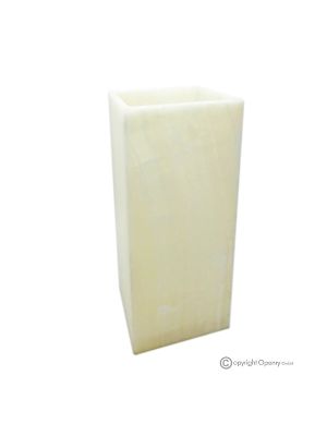 Lámpara de mesa de mármol Ónix blanco, piedra natural, diseño moderno, hecha a mano.