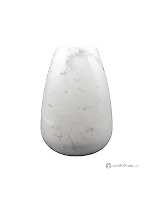 JARRÓN en mármol blanco de Carrara, piedra natural preciosa, realizado artesanalmente, decorativo.