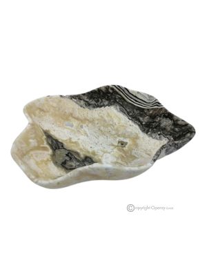 CENTRO DE MESA en ónix cebra, auténtica piedra natural, un objeto de lujo refinado.