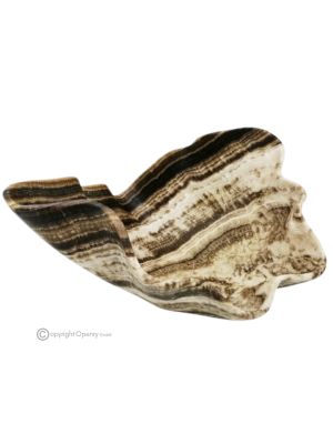 CENTRO DE MESA en auténtica piedra natural ónix chocolate, decoración de lujo, hecho a mano.