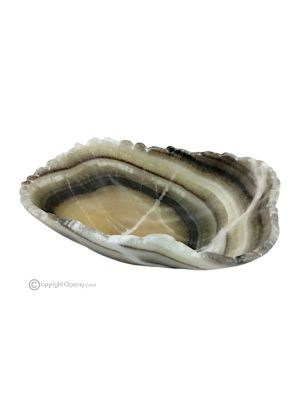 CENTRO DE MESA en ónix cebra, auténtica piedra natural, decoración de lujo hecha a mano.