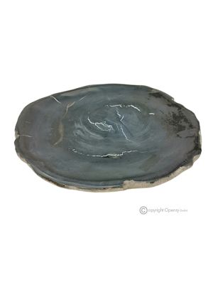 CENTRO DE MESA en piedra madera fósil diseño elegante y moderno, hecho a mano.