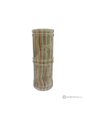 JARRÓN de mármol ónix verde, piedra auténtica, hecho a mano, diseño decorativo y elegante.