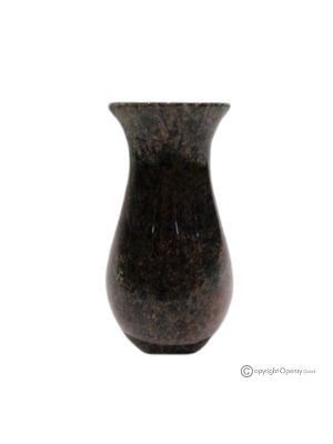 JARRÓN decorativo en mármol verde, piedra natural de calidad, hecho a mano, diseño clásico.