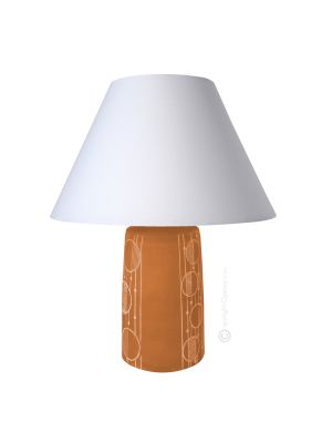 Lámpara de mesa GEOMÉTRICA abat-jour artística de cerámica piamontesa hecha a mano y decorada auténticamente Made in Italy