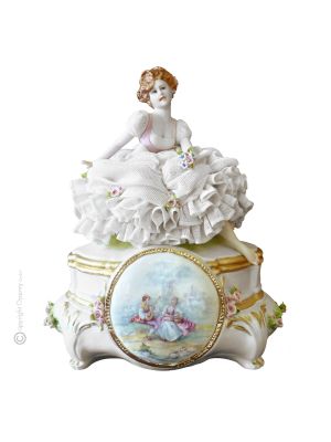 Ataúd de porcelana NIÑA Capodimonte hecho a mano Made in Italy