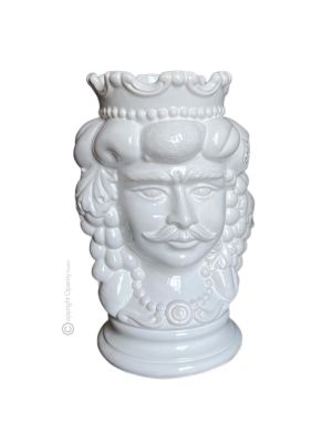 CABEZA MARRÓN MACHO Maceta y decoración artística de mesa de cerámica.