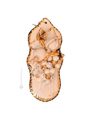 PINTURA Decoración para colgar cerámica artística estilo Barroco, color oro 24k con cristales Swarovski