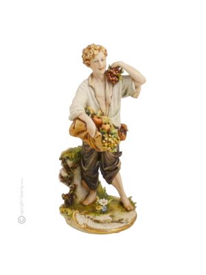 VENDEDOR DE FRUTAS Figura figura Capodimonte porcelana hecha a mano Made in Italy