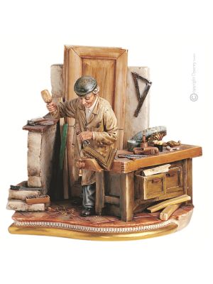 CARPINTERO Figura figura Capodimonte porcelana hecha a mano Made in Italy