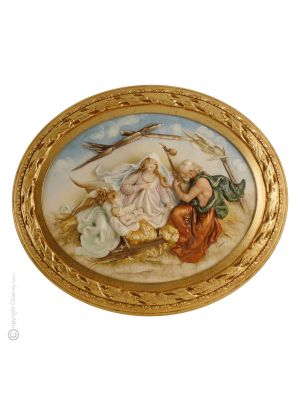 NATIVIDAD Cuadro en bajorrelieve en porcelana de Capodimonte hecho a mano Made in Italy