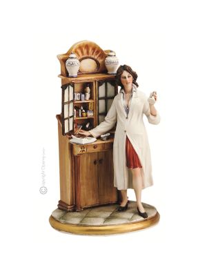FARMACÉUTICO Figura de porcelana Capodimonte hecha a mano Made in Italy