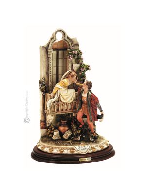 ROMEO Y JULIETA Estatua figura Capodimonte porcelana hecha a mano Made in Italy