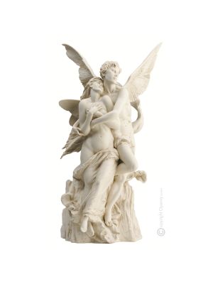 EROS Y PSIQUE Estatua figura de porcelana Capodimonte hecha a mano en Italia