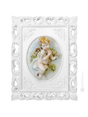 QUERUB PRIMAVERA Cuadro en bajorrelieve Porcelana de Capodimonte Made in Italy