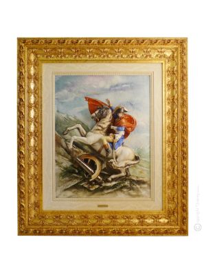 NAPOLEÓN Cuadro en bajorrelieve en porcelana de Capodimonte Made in Italy