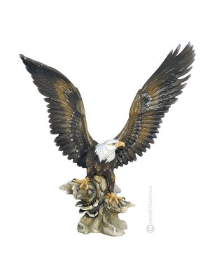 Figura de porcelana SEA EAGLE Capodimonte, artesanía Made in Italy