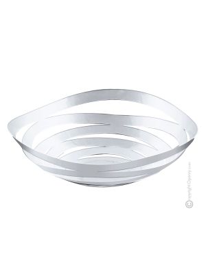 WAVE BOWL Centro de mesa cesta de cuenco bañado en plata artesanía hecha a mano Made in Italy