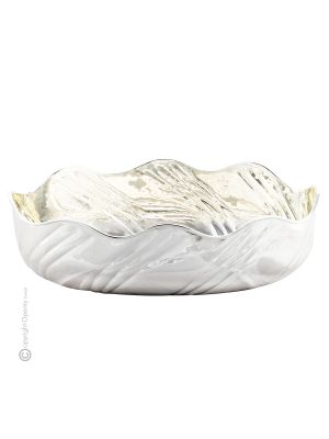 OVAL BOWL Centro de mesa cesta de cuenco bañado en plata artesanía hecha a mano Made in Italy