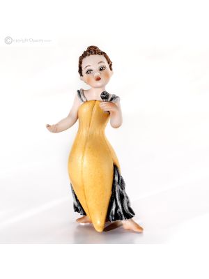 Estatuilla ALE Capodimonte, cantante de porcelana, elegancia romántica.
