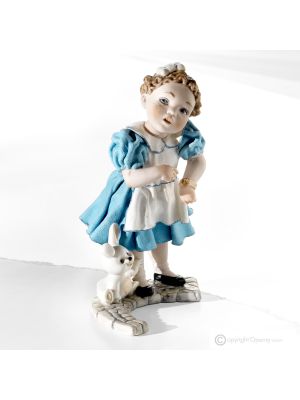ALICE Estatuilla de Capodimonte de cuento de hadas, gracia y magia italiana en porcelana.