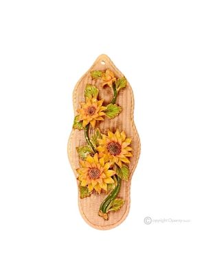 PINTURA Decoración artística colgante de cerámica estilo barroco con detalle en oro de 24k Made in Italy