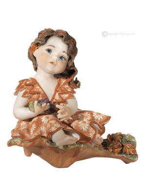 OTOÑO Estatuilla de Capodimonte, las cuatro estaciones en puro arte de porcelana.