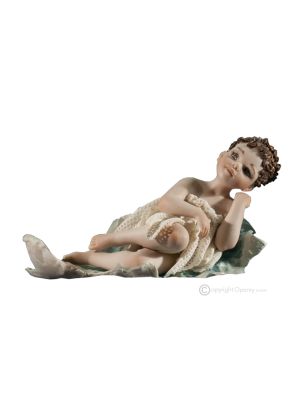 Estatuilla AZUL de Capodimonte, porcelana artística italiana, belleza atemporal.