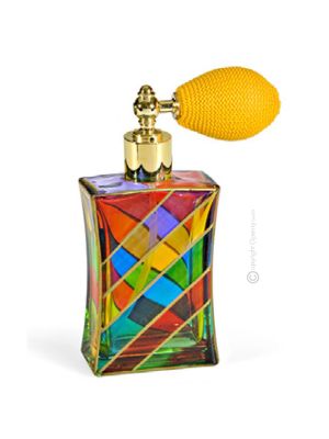 SIGNAC Botella pulverizadora de cristal pintada a mano con detalles en color oro de 24k nebulizador en spray