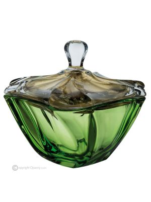 CADORO Cuenco con tapa, moderno centro de mesa de cristal de calidad superior pintado a mano.