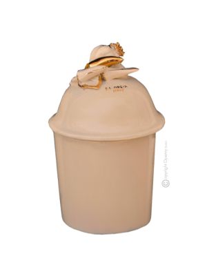 BOTE CON TAPA Centro de mesa artístico de cerámica estilo barroco, color oro 24k