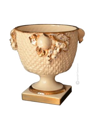 CUP Centro de mesa artístico de cerámica estilo barroco, decoración color oro 24k con cristales Swarovski