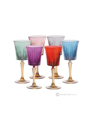 DOMINA Juego de 6 auténticas copas de licor pintadas a mano en cristal de calidad superior.