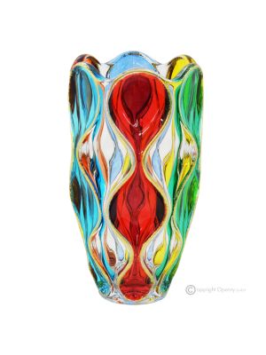 OCEAN Auténtico jarrón de cristal decorativo moderno pintado a mano.